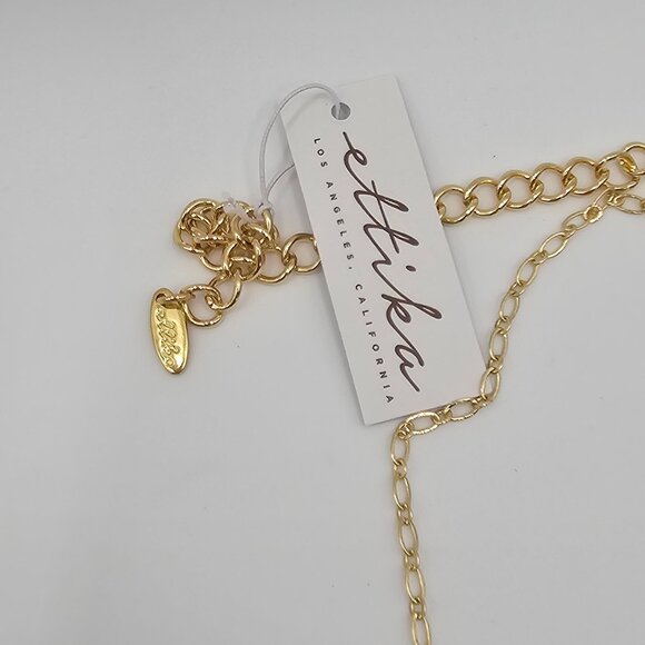 Ettika 18K Gold Plated Falling Chain Drop Boho Stmt Modern Chic Elegant Necklace - Picture 14 of 16